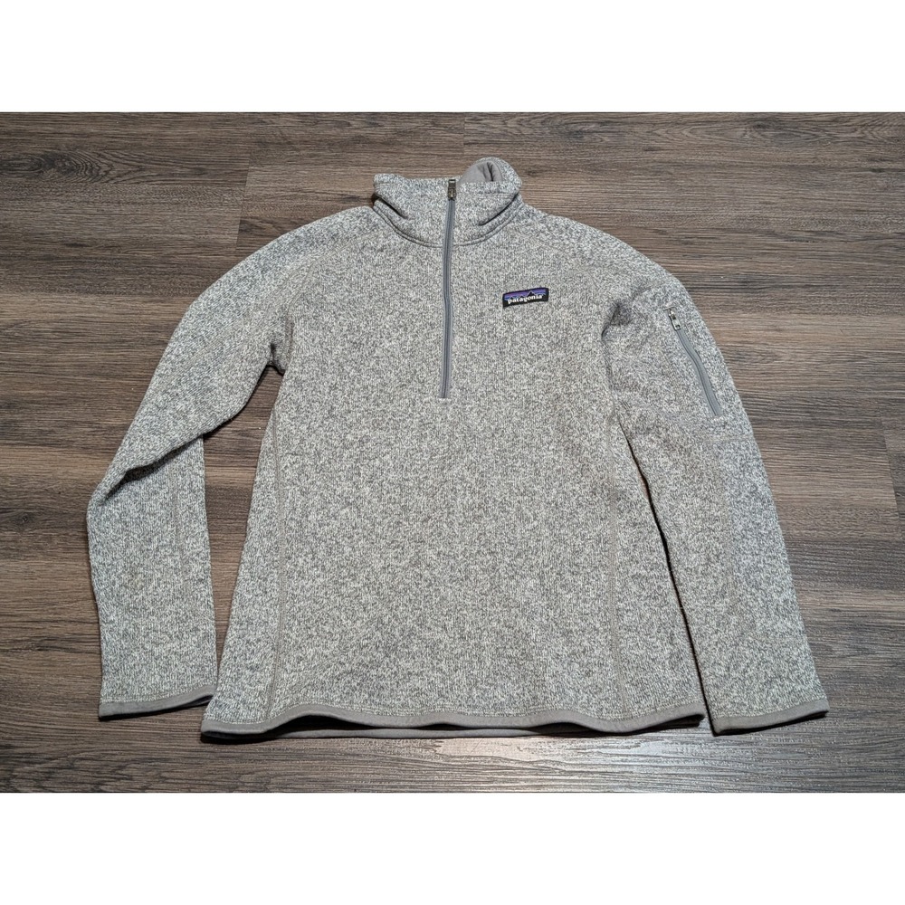 Patagonia Better Sweater 1/4 Zip Pullover‎ Fleece Grey Birch White Womens XS